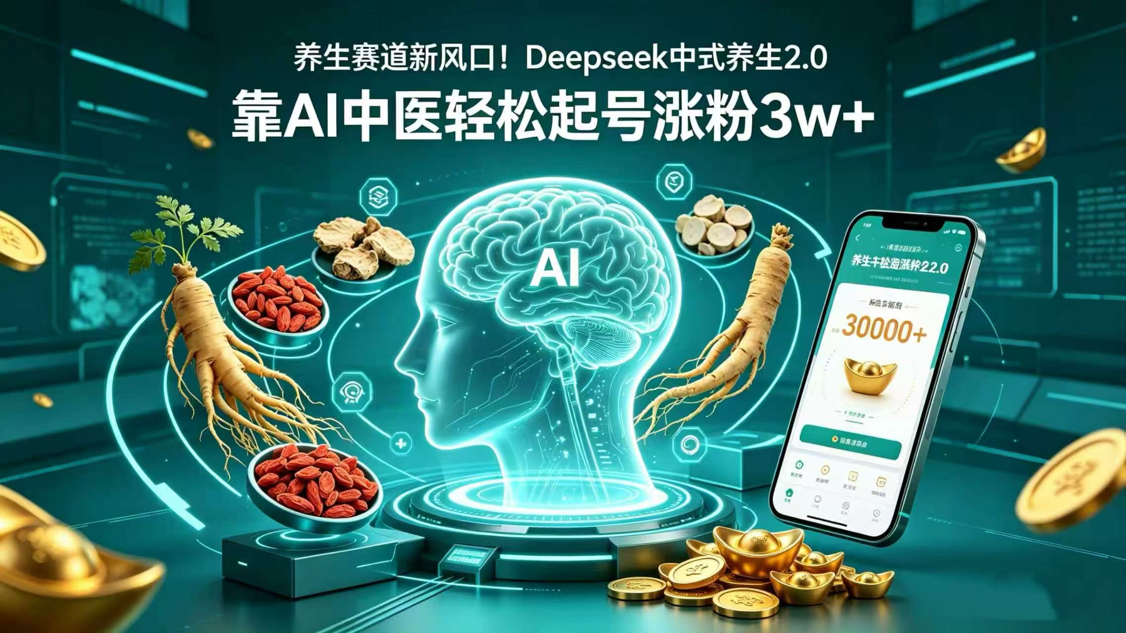 养生赛道新风口！Deepseek 中式养生 2.0，靠 AI 中医轻松起号涨粉 3w+-搜码